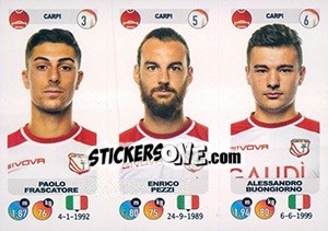 Sticker Paolo Frascatore / Enrico Pezzi / Alessandro Buongiorno - Calciatori 2018-2019 n. 592 - Panini