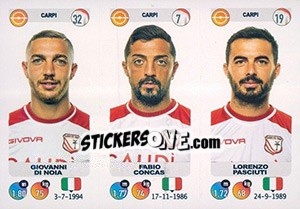 Sticker Giovanni Di Noia / Fabio Concas / Lorenzo Pasciuti - Calciatori 2018-2019 n. 593 - Panini