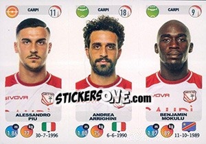 Figurina Alessandro Piu / Andrea Arrighini / Benjamin Mokulu - Calciatori 2018-2019 - Panini