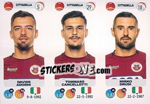 Sticker Davide Adorni / Tommaso Cancellotti / Mirko Drudi - Calciatori 2018-2019 - Panini