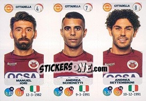 Sticker Manuel Iori / Andrea Schenetti / Andrea Settembrini - Calciatori 2018-2019 - Panini