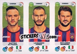 Sticker Matteo Di Piazza / Leonardo Perez / Riccardo Maniero - Calciatori 2018-2019 n. 610 - Panini