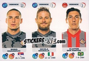 Sticker Boris Radunovic / Nicola Ravaglia / Claiton Dos Santos - Calciatori 2018-2019 - Panini