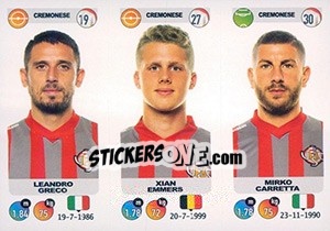 Cromo Leandro Greco / Xian Emmers / Mirko Carretta - Calciatori 2018-2019 - Panini