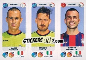 Cromo Alex Cordaz / Marco Festa / Bruno Martella - Calciatori 2018-2019 - Panini