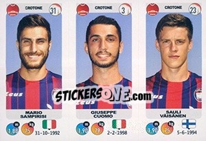 Sticker Mario Sampirisi / Giuseppe Cuomo / Sauli Väisänen - Calciatori 2018-2019 - Panini