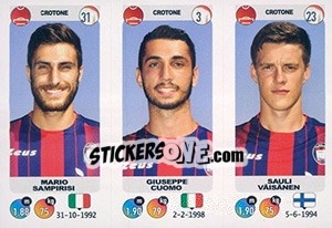Sticker Mario Sampirisi / Giuseppe Cuomo / Sauli Väisänen - Calciatori 2018-2019 n. 621 - Panini
