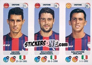 Sticker Davide Faraoni / Riccardo Marchizza / Salvatore Molina - Calciatori 2018-2019 n. 622 - Panini