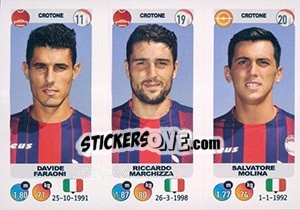 Sticker Davide Faraoni / Riccardo Marchizza / Salvatore Molina - Calciatori 2018-2019 - Panini