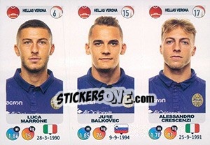 Cromo Luca Marrone / Jure Balkovec / Alessandro Crescenzi - Calciatori 2018-2019 - Panini