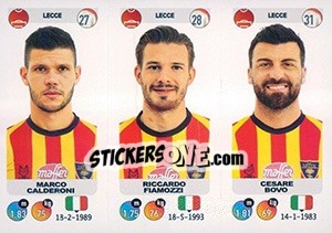 Sticker Marco Calderoni / Riccardo Fiamozzi / Cesare Bovo - Calciatori 2018-2019 - Panini
