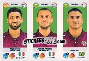 Sticker Antonio Porcino / Alessandro Diamanti / Murilo - Calciatori 2018-2019 n. 654 - Panini