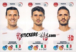 Figurina Simone Salviato / Luca Ravanelli / Daniel Cappelletti - Calciatori 2018-2019 - Panini