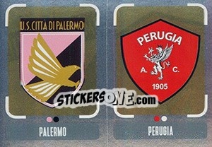 Sticker Scudetto Palermo - Scudetto Perugia - Calciatori 2018-2019 - Panini
