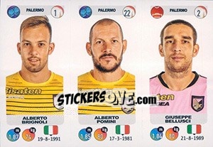 Sticker Alberto Brignoli / Alberto Pomini / Giuseppe Bellusci - Calciatori 2018-2019 n. 665 - Panini