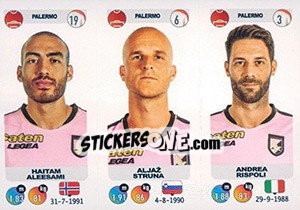 Sticker Haitam Aleesami / Aljaž Struna / Andrea Rispoli - Calciatori 2018-2019 n. 667 - Panini