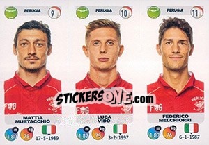 Sticker Mattia Mustacchio / Luca Vido / Federico Melchiorri - Calciatori 2018-2019 n. 677 - Panini