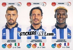 Sticker Antonio Balzano / Cristiano Del Grosso / Andrew Gravillon - Calciatori 2018-2019 - Panini