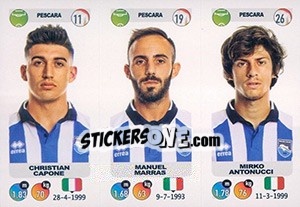 Cromo Christian Capone / Manuel Marras / Mirko Antonucci - Calciatori 2018-2019 - Panini