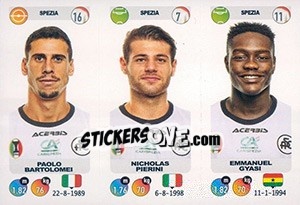 Sticker Paolo Bartolomei / Nicholas Pierini / Emmanuel Gyasi - Calciatori 2018-2019 n. 699 - Panini