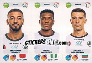 Sticker Soufiane Bidaoui / David Okereke / Andrej Galabinov - Calciatori 2018-2019 - Panini