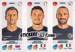 Sticker Siniša Andelkovic / Matteo Bruscagin / Agostino Garofalo - Calciatori 2018-2019 - Panini