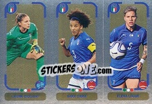 Sticker Laura Giuliani / Sara Gama / Elena Linari - Calciatori 2018-2019 - Panini