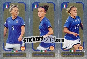 Sticker Martina Rosucci / Barbara Bonansea / Valentina Cernoia - Calciatori 2018-2019 n. 723 - Panini