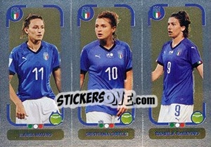 Sticker Ilaria Mauro / Cristiana Girelli / Daniela Sabatino - Calciatori 2018-2019 n. 724 - Panini