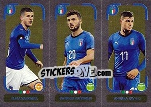 Sticker Luca Valzania / Patrick Cutrone / Andrea Favilli - Calciatori 2018-2019 n. 728 - Panini