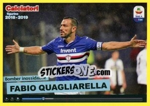 Figurina Bomber inossidabile Fabio Quagliarella - Calciatori 2018-2019 - Panini
