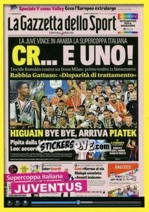 Sticker Supercoppa italiana Juventus (La Gazzetta dello Sport) - Calciatori 2018-2019 n. C13 - Panini