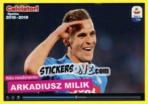 Sticker Alto Rendimento Arkadiusz Milik - Calciatori 2018-2019 n. C14 - Panini
