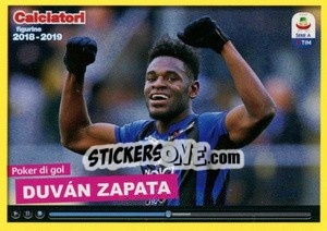 Sticker Poker di gol Duván Zapata - Calciatori 2018-2019 n. C15 - Panini