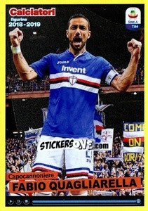 Sticker Capocannoniere Fabio Quagliarella - Calciatori 2018-2019 n. C23 - Panini