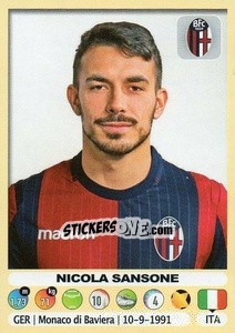Cromo Nicola Sansone (Bologna) - Calciatori 2018-2019 - Panini