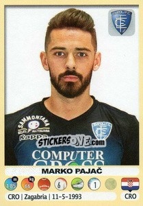 Sticker Marko Pajac (Empoli) - Calciatori 2018-2019 n. M16 - Panini