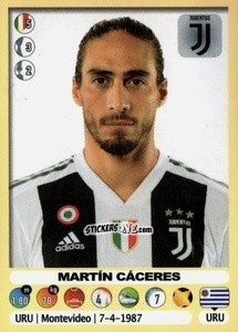 Sticker Martin Caceres (Juventus) - Calciatori 2018-2019 n. M32 - Panini