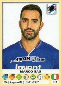Sticker Marco Sau (Sampdoria) - Calciatori 2018-2019 n. M38 - Panini
