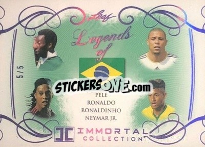 Sticker Pelé / Ronaldo /  Ronaldinho / Neymar Jr. - Soccer Immortal Collection 2018 n. LO-01p - Leaf