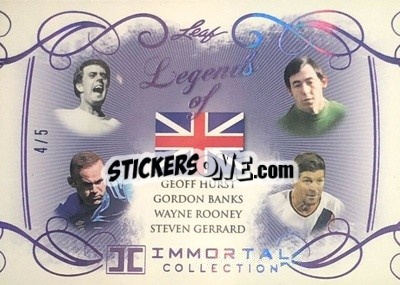 Sticker Geoff Hurst / Gordon Banks / Wayne Rooney / Steven Gerrard - Soccer Immortal Collection 2018 - Leaf