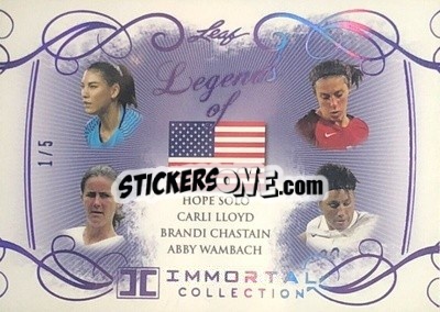 Sticker Hope Solo / Carli Lloyd / Brandi Chastain / Abby Wambach - Soccer Immortal Collection 2018 n. LO-04p - Leaf