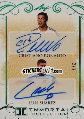 Cromo Cristiano Ronaldo / Luis Suárez - Soccer Immortal Collection 2018 - Leaf
