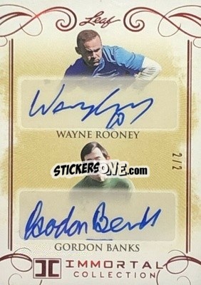 Sticker Wayne Rooney / Gordon Banks - Soccer Immortal Collection 2018 - Leaf