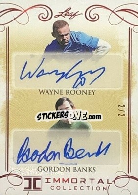 Sticker Wayne Rooney / Gordon Banks - Soccer Immortal Collection 2018 n. DA-07r - Leaf