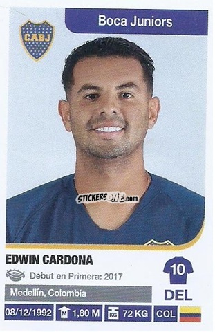 Sticker Edwin Cardona - Fùtbol Argentino 2018-2019 n. 89 - Panini
