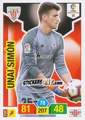Sticker Unai Simón - Liga Santander 2018-2019. Adrenalyn XL n. 30 - Panini