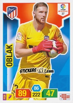 Sticker Oblak - Liga Santander 2018-2019. Adrenalyn XL n. 37 - Panini