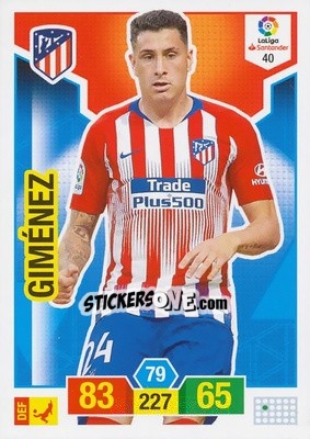 Sticker José Giménez - Liga Santander 2018-2019. Adrenalyn XL n. 40 - Panini
