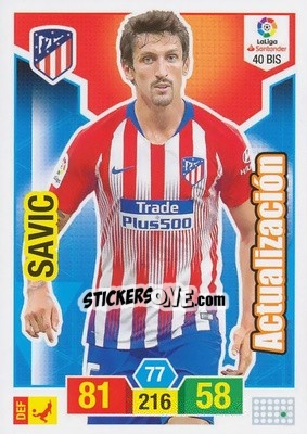 Sticker Stefan Savic - Liga Santander 2018-2019. Adrenalyn XL n. 40bis - Panini